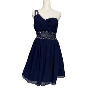Jodi Kristopher navy dress junior 3 blue